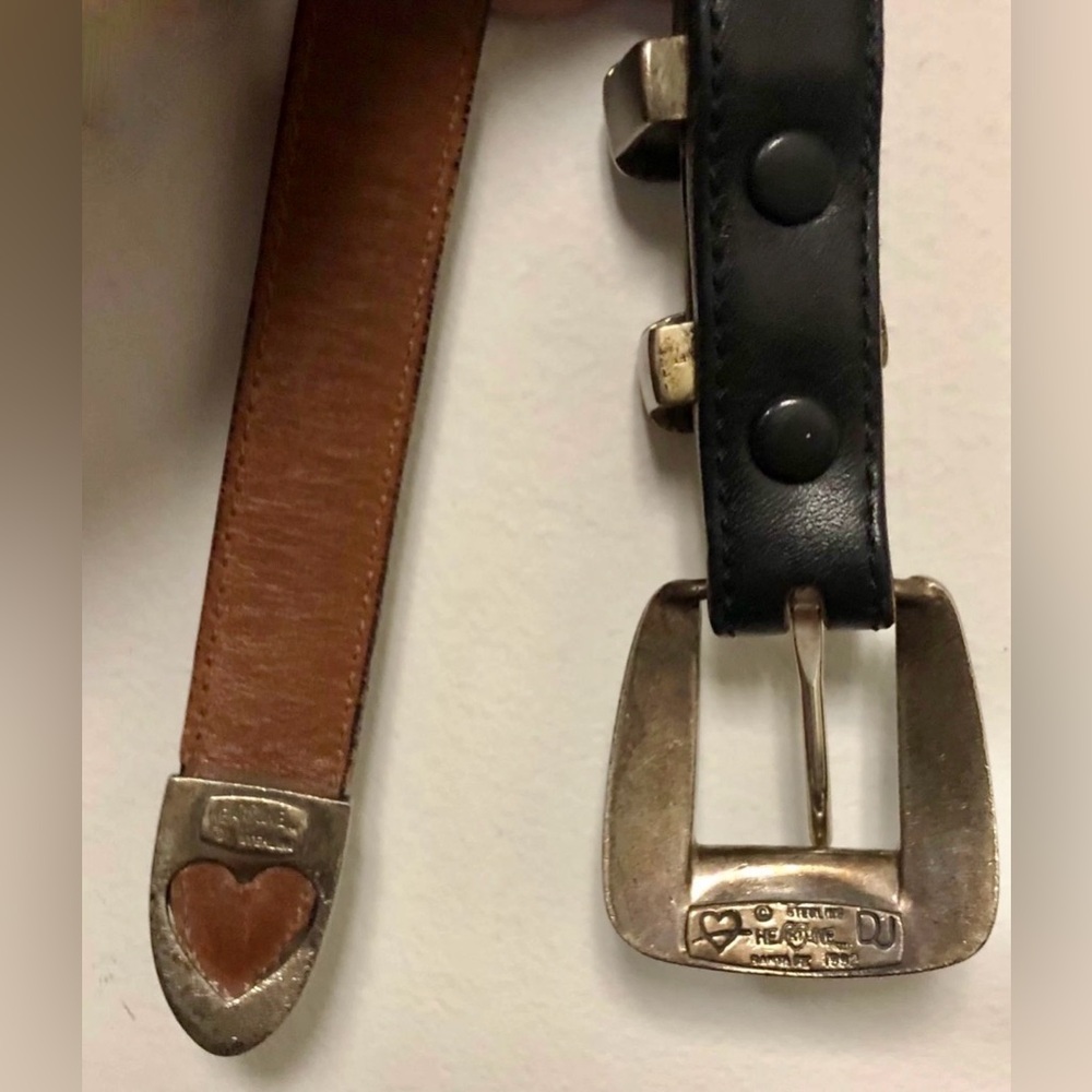 DOUGLAS MAGNUS HEARTLINE 1992 STERLING SILVER & TURQUOISE BUCKLE SET - Picture 4 of 4